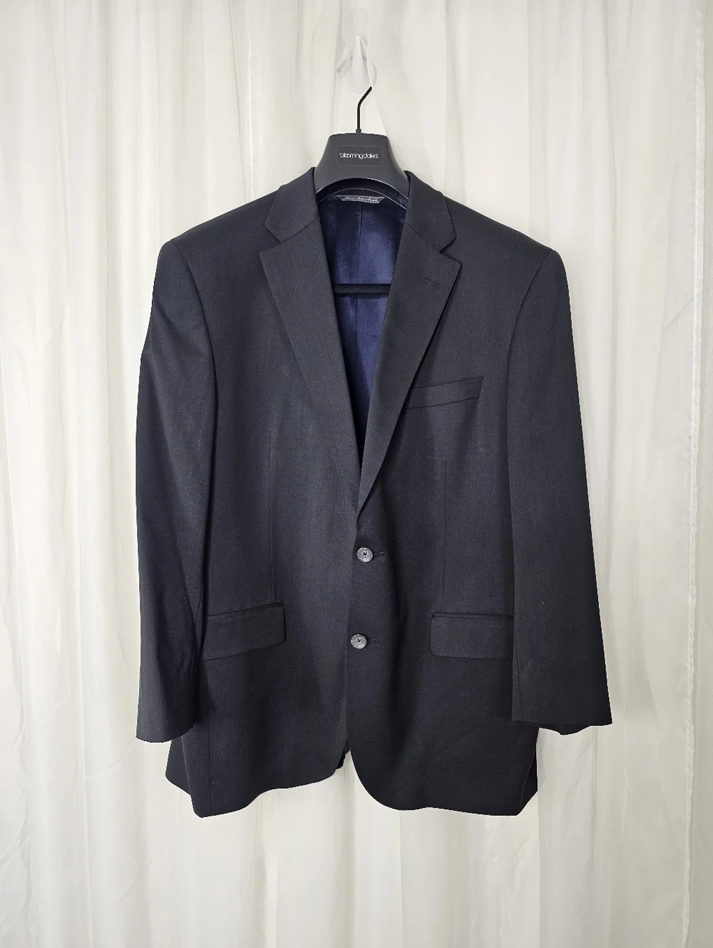 Jack Victor New York CT Black 3Sixty5 Superfine Wool Suit Jacket Luxe Men's 46R